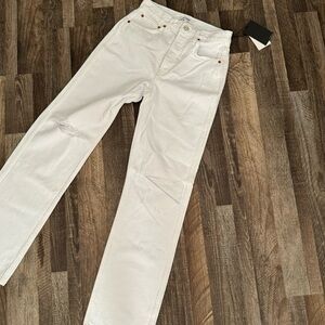 NWT ReDone 90s High Rise Loose Jeans White